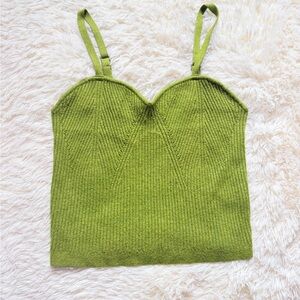Wild Fable Olive Ribbed Knit Sweetheart Cami